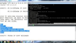 CISCO  OSPF PASSIVE INTERFACE ROUTING NETWORK SECURITY [upl. by Otilesoj]