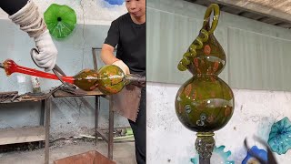 Creating a Stunning Glass Gourd  Artistic Craft for Home Decor  Liulige [upl. by Camfort]