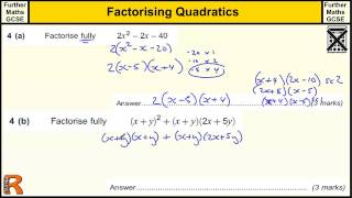 Factorising Quadratics GCSE Further Maths revision Exam paper practice amp help [upl. by Aed]