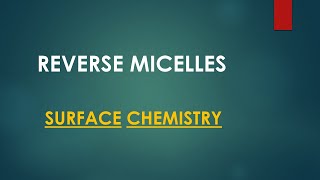 Reverse Micelles Surface Chemistry [upl. by Anitahs243]