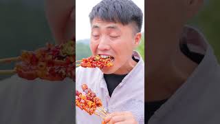 Ermao thinks that even the spicy meat skewers are not spicy ermao  mukbang  songsong and [upl. by Sirraf]