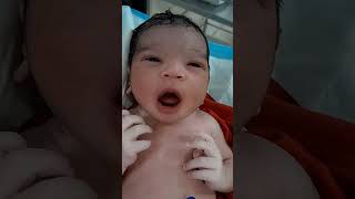 Cute baby activity after birth and crying movments viralvideo cute baby cutebaby [upl. by Heigho]