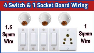 How to make switch board at home  Switch board wiring at home  4 switch 1 socket connection [upl. by Petrick]