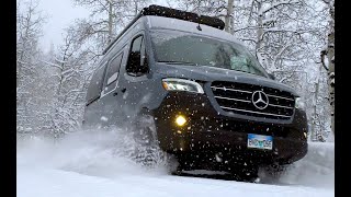 2020 Revel in the SNOWY Rocky Mountains  Winnebago Sprinter 4x4 Van Life [upl. by Haland331]