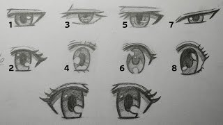 How to Draw ANIME EYES Step by Step  Slow Tutorial for Beginners No time lapse [upl. by Eciruam]