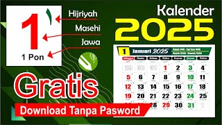 KALENDER 2025  Kalender 2025 lengkap dengan Libur nasional Hijriyah Jawa  Template Download CDR [upl. by Cuttie448]