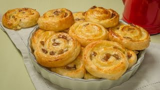 chnek pain aux raisins crème patissière شنيك بالزبيب و كريمة الحلويات بمذاق رائع [upl. by Yelsek]