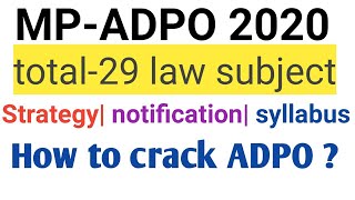 How to crack MP ADPO 2020  syllabus MP ADPO [upl. by Ihsir430]