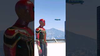 GTA 5 Spiderman Jet Vs Blimp epic Ragdoll moment gta5 gta shorts spiderman ragdolls [upl. by Assillam679]