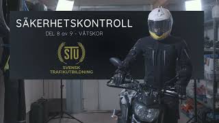 Säkerhetskontroll motorcykel mc vätskor lösa delar trafikverket uppkörning Del 8 av 9 [upl. by Idas380]