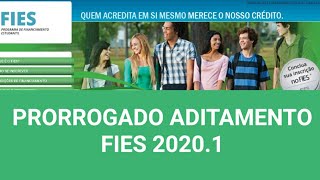 ADITAMENTO FIES 20211 PRORROGADO SAIBA MAIS  APRENDENDO AKI [upl. by Rexferd]