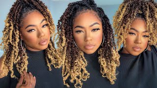 Easy Crochet Hairstyle for Fall  Toyotress Tiana Passion Twist Crochet Hair  14quot  ft Toyotress [upl. by Gula]