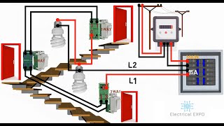 4 WAY SWITCH WIRING DIAGRAM multiple lights Tagalog Electrical Expo [upl. by Tfat]