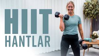 42 MINUTER HIIT  tufft hantelpass i intervaller med styrka och puls [upl. by Mirabella]