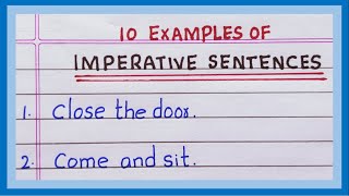 Examples of Imperative Sentences  in English  5 Examples  10 Examples of Imperative sentences [upl. by Milone]