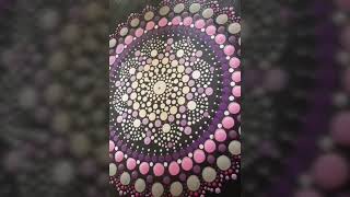 Mandala dotting art on canvas رسم هندسي لفن الماندالا بإستخدام ألوان الآكريليك [upl. by Acinok]