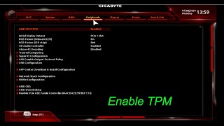 How to Enable TPM for Gigabyte AMD MOBO B450 [upl. by Ayatnohs797]