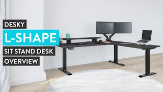 Desky L Shape Sit Stand Desk Overview [upl. by Claiborn896]