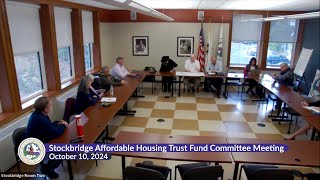 Stockbridge Affordable Housing Trust Fund Committee Meeting October 10 2024 [upl. by Nedroj]