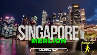 Singapore Merlion 4K Mesmerizing Walking Tour [upl. by Atthia]