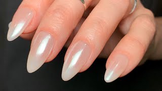 HAILEY BEIBER INSPIRED CHROME PEARL NAIL TUTORIAL [upl. by Ayotnahs]