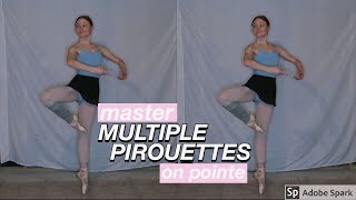 the TRICK to doing multiple pirouettes on POINTE [upl. by Naol]