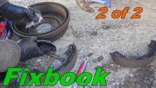 Drum Brake Shoes Install quotHow toquot Nissan Pathfinder [upl. by Alleuqahs]