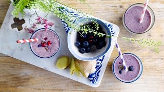 Alpro Recipe  Blueberry Pomegranate amp Soya Smoothie [upl. by Eriha332]