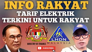 INFO SEMASA TARIF ELEKTRIK DOMESTIK TERKINI UNTUK RAKYAT [upl. by Alard]