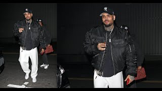 Singer Chris Brown Steps Out in Style Partying at The Fleur Room with Friends [upl. by Ahseiyk869]