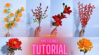 Handmade diy pipe cleaner flower I DIY Pipe Cleaner Flower Bouquet  Chenille stems bouquet tutorial [upl. by Cirenoj]