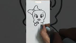 cute cartoon baby girl Drawing howtodraw kidsdrawing shorts theartandcraftroom [upl. by Sandler233]