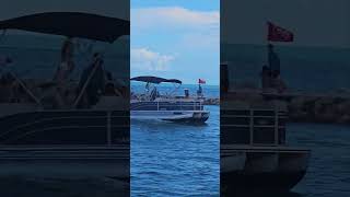 Pontoon Boat Cruising the Jetty Venice Florida GulfCoast BoatingLife FloridaJetty [upl. by Brannon]