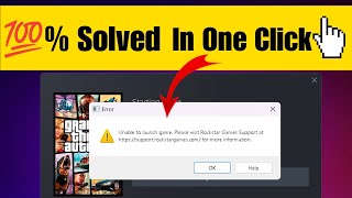 unable to launch game please visit rockstar games support at  Error  100 Fixed [upl. by Marje]