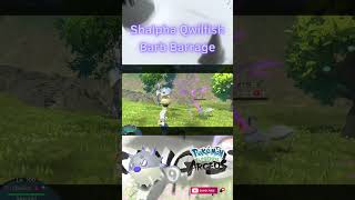 Shiny Alpha Hisuian Qwilfish Signature Move Barb Barrage in Pokemon Legends Arceus [upl. by Sadoc]