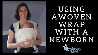 Front Wrap Cross Carry FWCC with a Newborn A Woven Wrap Beginner Carry [upl. by Amesari]