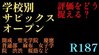 2024年R187！学校別サピックスオープン続々と結果編逆！さて、判定や結果をどう評価すべきか？本命校継続か？再考か？サピックス 学校別模試中学受験 四谷大塚 日能研 [upl. by Airotnahs]