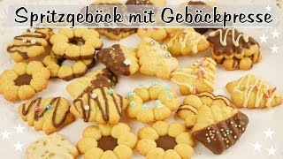 Omas Spritzgebäck MIT Gebäckpresse  Weihnachtsplätzchen backen [upl. by Anor204]