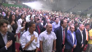 Paris  Un rassemblement électoral pour soutenir le candidat Abdelmadjid Tebboune [upl. by Ecinuahs]