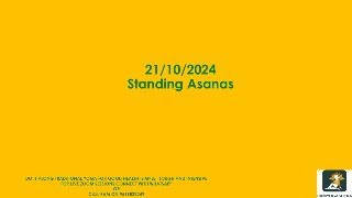 Standing Asanas RYS Session Of 21 st October 2024 [upl. by Chris]