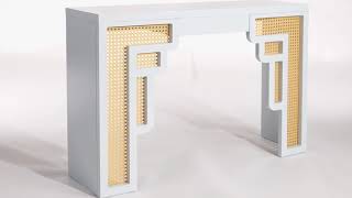 Suzie Cream And Rattan Console Table from TOV Furniture [upl. by Aldous]