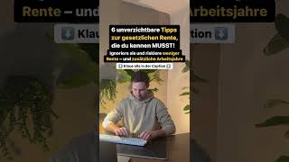 6 unverzichtbare Tipps zur gesetzlichen Rente die du kennen MUSST [upl. by Farrand]