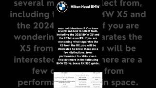 2024 BMW X5 vs Lexus RX Comparison  Hilton Head BMW shorts [upl. by Anyotal967]