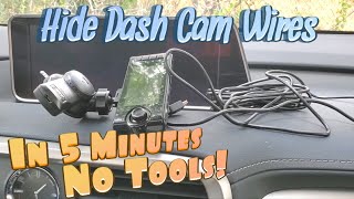 How to HIDE Dash Cam Wires in 5 Minutes NO Tools Required Step by Step [upl. by Suryc237]