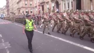 RHF 2 Scots Homecoming Parade Glasgow 2016 [upl. by Sorgalim]