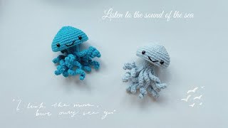 How Crochet Jellyfish｜Crochet Jellyfish Keychain Tutorial｜Beginner Friendly｜Amigurumi Crochet [upl. by Soisanahta913]