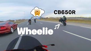 Short Ride and Wheelies MT07 CB and CBR650R [upl. by Rednazxela892]