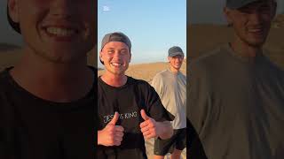 Sand boarding in the beautiful dunes of Morocco🤩 morocco sahara surfing sandboarding fyp [upl. by Aleina112]