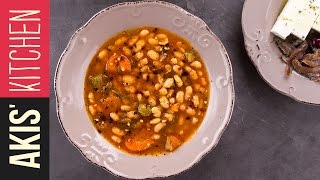 Greek White Bean Soup  Fasolada  Akis Petretzikis [upl. by Ecaidnac]