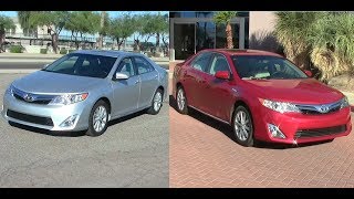 2013 Toyota Camry V6 vs Toyota Camry Hybrid review [upl. by Antonino185]